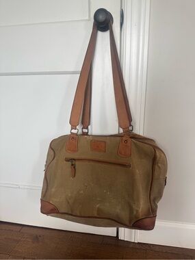 Canvas and Leather Tote Bag in Brown